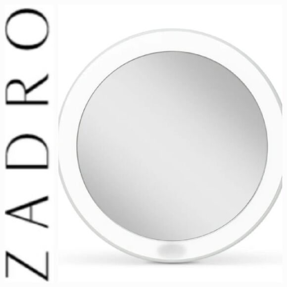 Zadro Rechargeable Compact LED Mirror w/Carrying Pouch- Grey - Picture 1 of 12